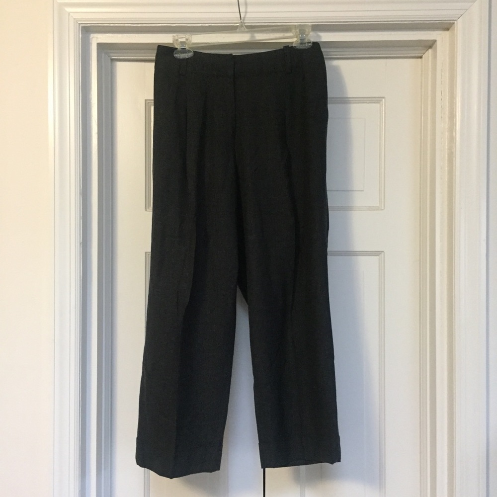 Ann Taylor Grey Wool Cropped Ankle Pants 14